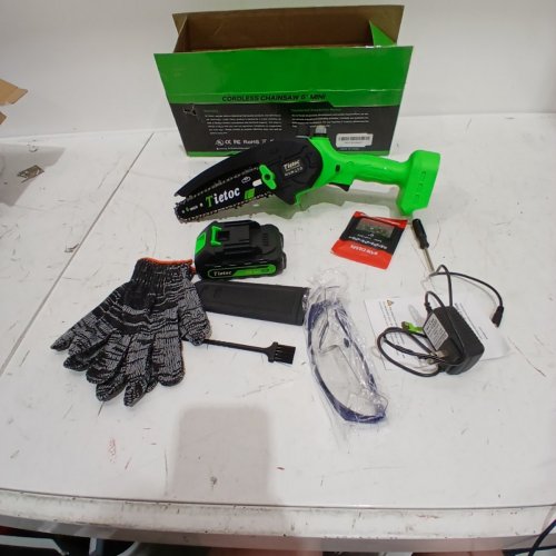 TIETOC 6" CORDLESS MINI HANDHELD CHAINSAW WITH 21V BATTERY - 880W - GREEN image 3