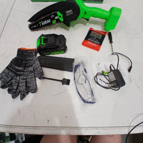 TIETOC 6" CORDLESS MINI HANDHELD CHAINSAW WITH 21V BATTERY - 880W - GREEN image 4