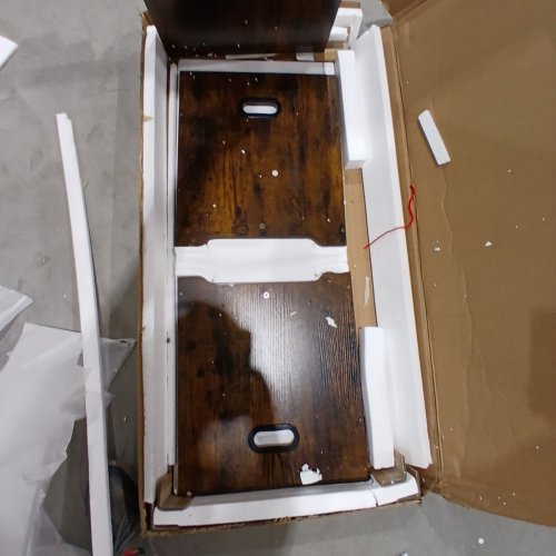 VASAGLE STORAGE SHOE BENCH - 15.7" X 39.4" X 18.1" - RUSTIC BROWN (MODEL: LSB060T01) image 5
