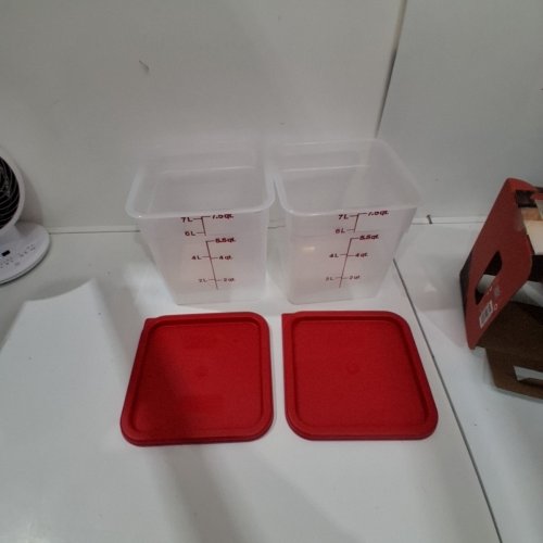 2PK CAMBRO CAMSQUARE FOOD CONTAINER - 8QT - RED (MODEL: 8SFSCW) image 2