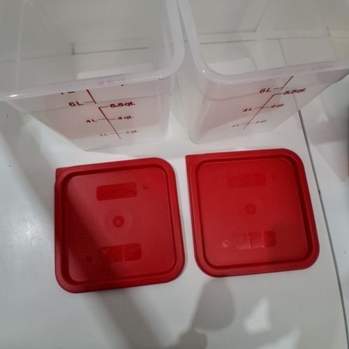 2PK CAMBRO CAMSQUARE FOOD CONTAINER - 8QT - RED (MODEL: 8SFSCW) image 3
