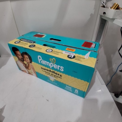 100PK PAMPERS SWADDLERS 100% LEAKPROOF DISPOSABLE BABY DIAPERS - SIZE 5 image 2