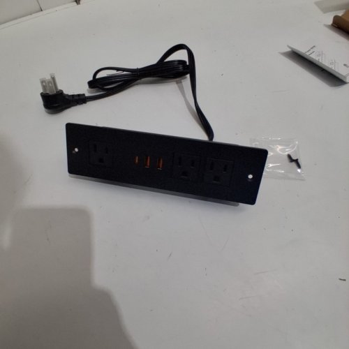 RECESSED POWER BAR DESKTOP STRIP - USB-A USB-C 3 OUTLET - BLACK image 4