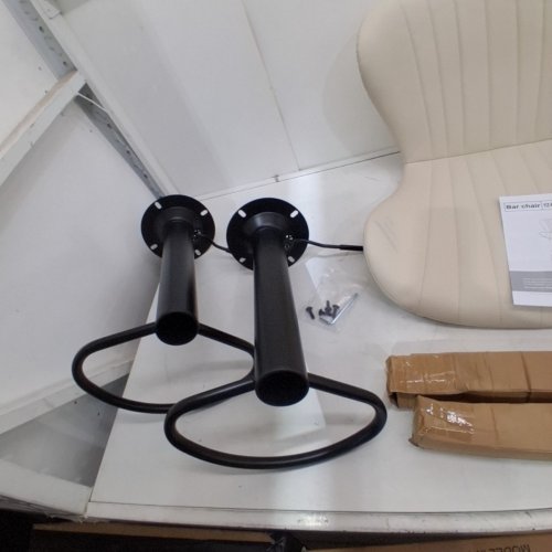 2PK MODERN SWIVEL BAR CHAIRS FAUX LEATHER WITH FOOT REST - 15"X42" - BEIGE (MODEL: BY088B) image 3