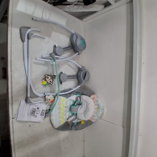 BRIGHT STARTS WHIMSICAL WILD PORTABLE COMPACT AUTOMATIC SWING WITH MELODIES - GREY (MODEL: 11803-MEES) image 3