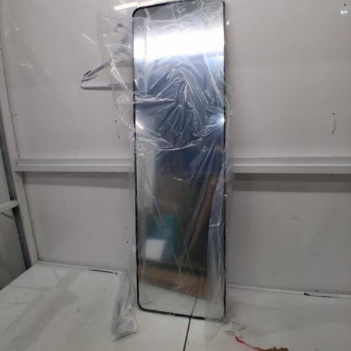 WALL MOUNTED LONG DRESSING MIRROR WITH ROUNDED CORNERS - 48" X 14" - BLACK image 3