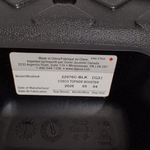 COSCO KIDS TOPSIDE LIGHTWEIGHT BACKLESS BELT-POSITIONING BOOSTER CAR SEAT - 40-100LB MAX- BLACK (MODEL: ‎22976CBLK6) image 2