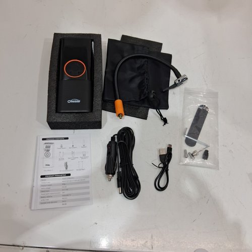 OASSER PORTABLE RECHARGEABLE AIR PUMP - 150PSI - 6000MAH - BLACK (MODEL: MS22C-203B) image 3