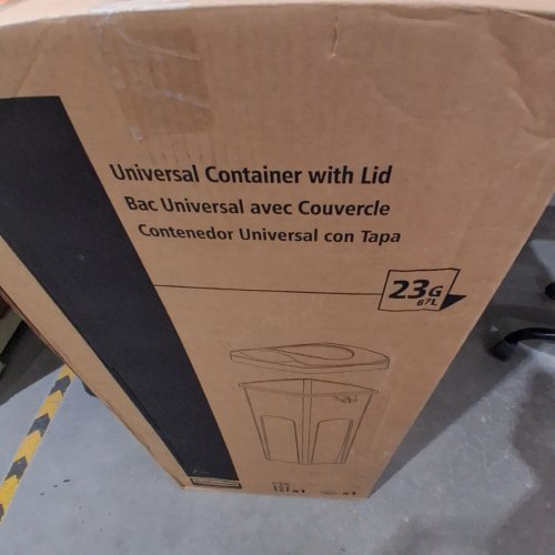 RUBBERMAID SQUARE TALL PLASTIC GARBAGE BIN TRASH CAN - 23 GAL - GREY image 2
