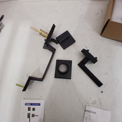 OHUHU FRONT DOOR HANDLE SET WITH DEADBOLT - BLACK (MODEL: DHL-01) image 4