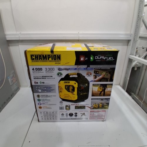 CHAMPION DUAL FUEL INVERTER GENERATOR WITH CO SHIELD AND EZ START DIAL - 3300W RUNNING/ 4000W STARTING - YELLOW/BLACK (MODEL: 201567) image 5
