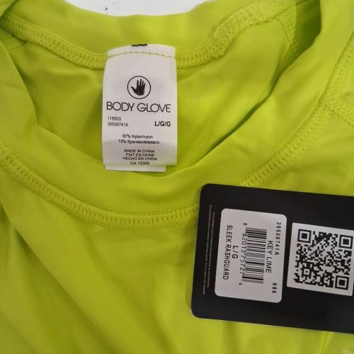 WOMENS BODY GLOVE SLEEK LONG SLEEVE RASHGUARD - LARGE - KEY LIME (STYLE: 39506741A) image 2