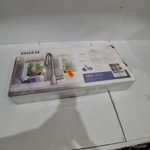 MOEN ADLER PULLDOWN KITCHEN FAUCET - POWER CLEAN - STAINLESS STEEL - CHROME FINISH (MODEL: 87233) image 11