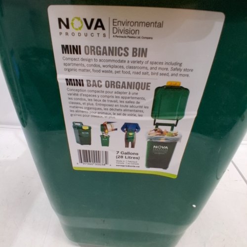 NOVA MINI ORGANICS BIN WITH SECURE LID - 7GAL (28L) - GREEN image 2