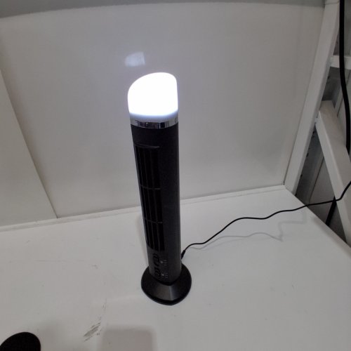 ERHIGHER LED LIGHT BLADELESS STREAMLINED DESIGN TOWER FAN - 14"X3.9" - BLACK image 2