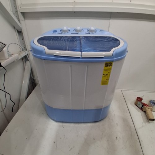 PYLE PURE CLEAN 2-IN-1PORTABLE WASHING MACHINE WITH WASHER & DRYER - 7.7LBS / 3.3LBS CAP - WHITE/BLUE (MODEL: PUCWM22) image 3