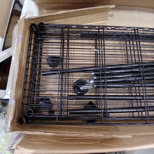 UNBRANDED 3-TIER METAL WIRE SHELVING WITH CASTER WHEELS - 43" X 17.5" - BLACK image 5