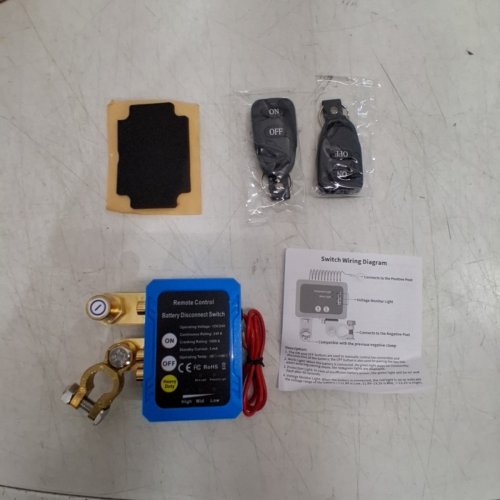 REMOTE CONTROL BATTERY DISCONNECT SWITCH WITH KEY FOBS, ANTI THEFT SWITCH - 240A - BLUE image 2