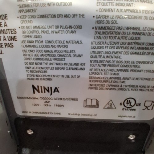 NINJA 7-IN-1 WOODFIRE GRILL AND SMOKER WITH PELLETS AND GRILLER COVER -141 SQ.IN - BLACK (MODEL:OG701LWC) image 10