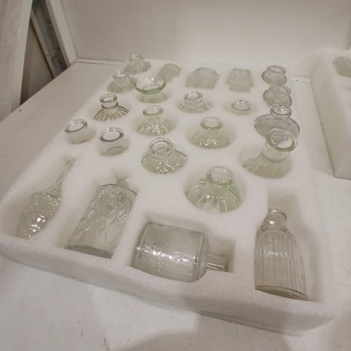 40PC SMALL GLASS VASES & CENTERPIECES - SMALL FLOWER VASES , ASSORTED STYLES & SIZES - CLEAR image 3