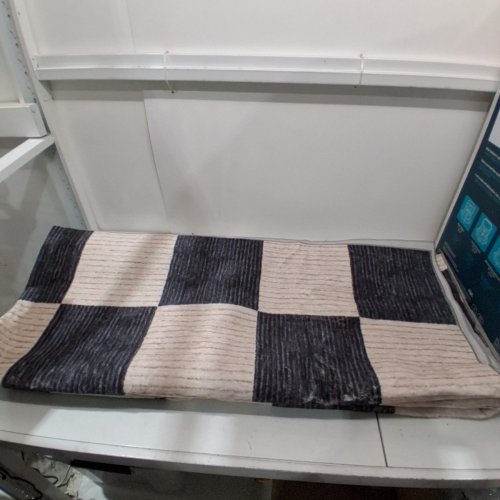 NON-SLIP CHECKERBOARD AREA RUG - 21FT X 8FT - BLACK/BEIGE image 3