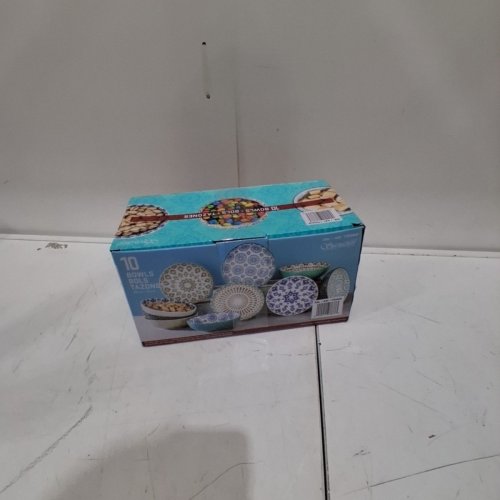 10PK SIGNATURE HOUSEWARES CERAMIC PATTERNED BOWLS - 13.5OZ - ASSORTED COLOURS (MODEL: 1703468) image 3
