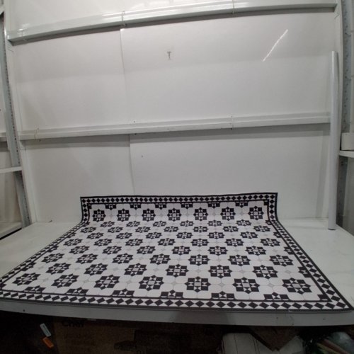 BELLECOSY VINYL PRINT FLOOR AREA MAT - 3FT X 4FT - BLACK AND WHITE image 2