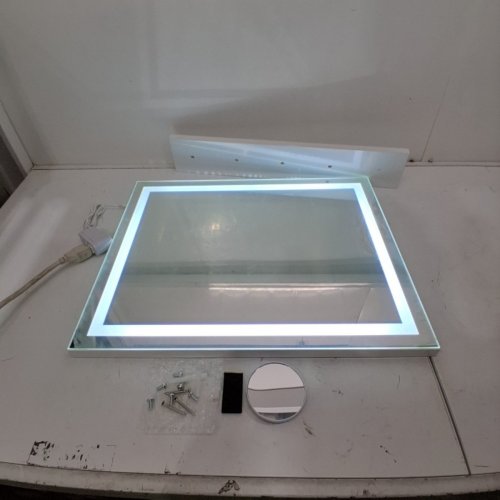 HALUMAO LARGE DIMMABLE MOUNTABLE SMART TOUCH VANITY MAKE UP MIRROR WITH LIGHTS AND USB PORT - 23" X 18" image 3