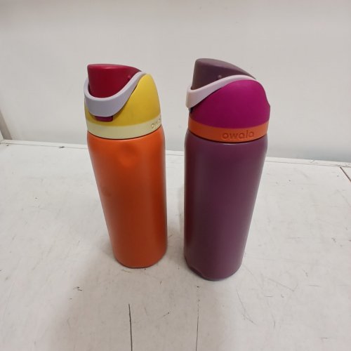 2PK OWALA STAINLESS STEEL WATER BOTTLES - 24OZ - PINK/GREEN (MODEL: 1965314) image 3
