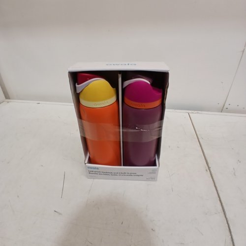 2PK OWALA STAINLESS STEEL WATER BOTTLES - 24OZ - PINK/GREEN (MODEL: 1965314) image 6