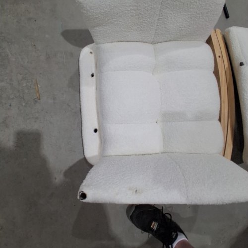ZEDACHICA ROCKING CHAIR NURSERY TEDDY UPHOLSTERED GLIDER ACCENT CHAIR WITH HIGH BACK - 38FT' X 27FT' - IVORY - (MODEL: TDRYY-01-IVORY) image 3