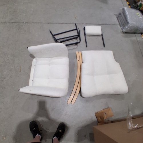 ZEDACHICA ROCKING CHAIR NURSERY TEDDY UPHOLSTERED GLIDER ACCENT CHAIR WITH HIGH BACK - 38FT' X 27FT' - IVORY - (MODEL: TDRYY-01-IVORY) image 4