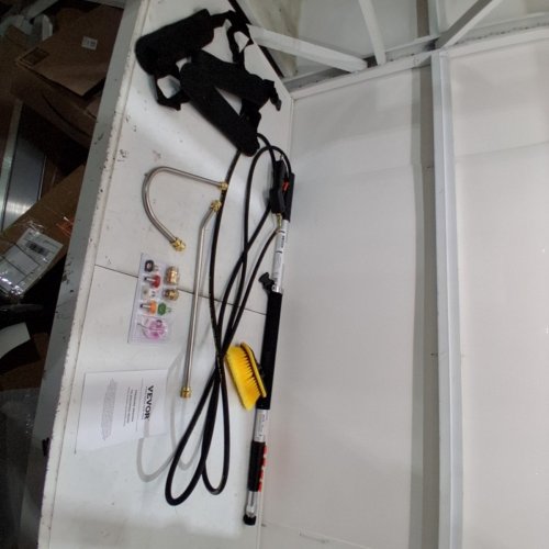 TELESCOPING PRESSURE WASHER WAND WITH HARNESS - 18FT - 4000 PSI - SILVER/BLACK (MODEL: QD-SSG03) image 2