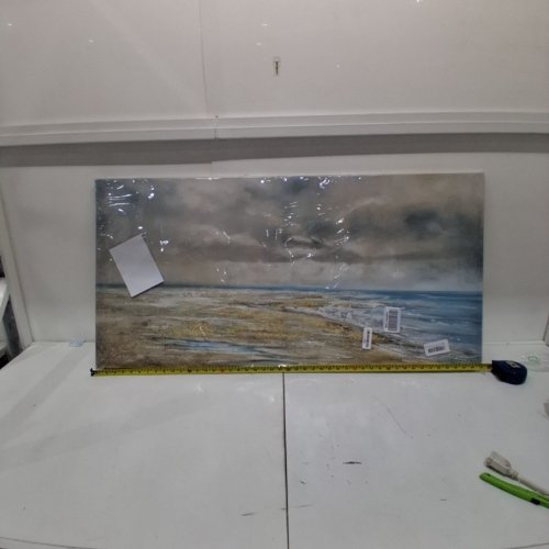 MODERN COASTAL BEACH WALL ART PRINT -47" X 24" MULTICOLOR image 2