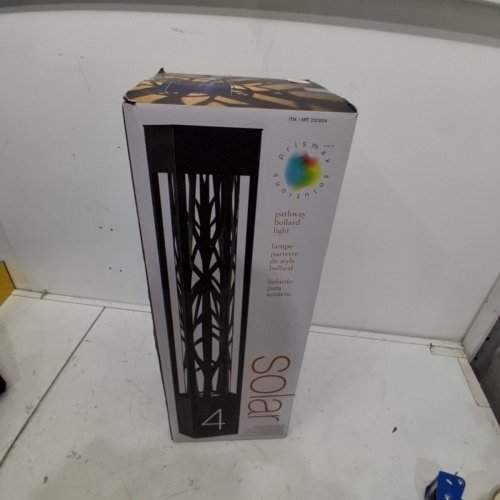 4PK SOLAR BOLLARD PATHWAY LIGHTS - 22" X 3.5" - BLACK (MODEL: 2323028) image 2