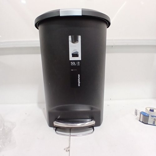 SIMPLEHUMAN SEMI-ROUND TRASH CAN - 50L - BLACK (MODEL: CW1355) image 2