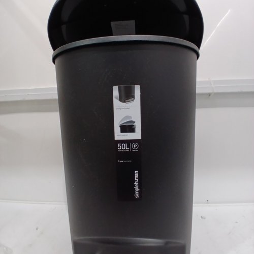 SIMPLEHUMAN SEMI-ROUND TRASH CAN - 50L - BLACK (MODEL: CW1355) image 4