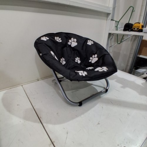 ETNA PRODUCTS COMFORTABLE ELEVATED CAT BED WITH PAW PRINT CUSHION -21" X 15" - BLACK/WHITE (MODEL: 5266) image 3