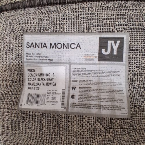 JONATHAN Y BOHO MEDALLION INDOOR OUTDOOR AREA RUG - 3FT X 5FT - BLACK / GRAY (STYLE: SMB104C-3) image 3