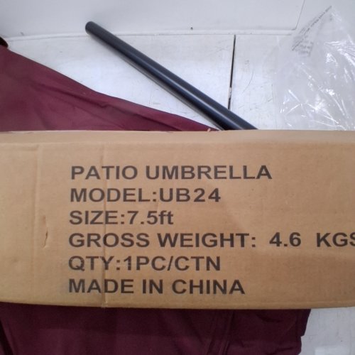 COOSHADE PATIO UMBRELLA - 7.5FT - BURGANDY (MODEL: UB24) image 2