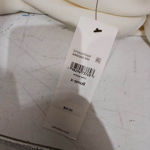 WOMENS CALVIN KLEIN SATIN HIGH NECK TANK TOP - EXTRA SMALL - ANTIQUE WHITE image 2