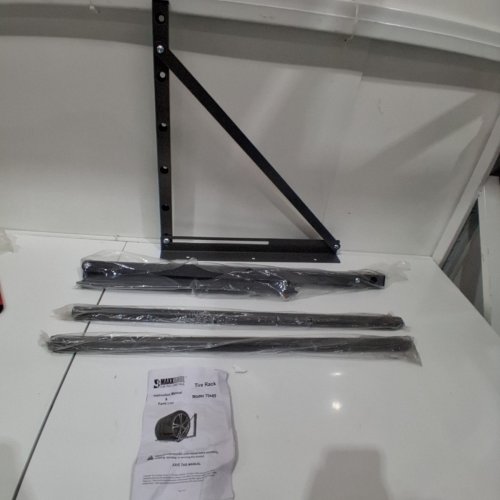 MAXXHAUL 70489 - 300LB CAPACITY FOLDABLE AND ADJUSTABLE WALL MOUNT TIRE RACK image 2