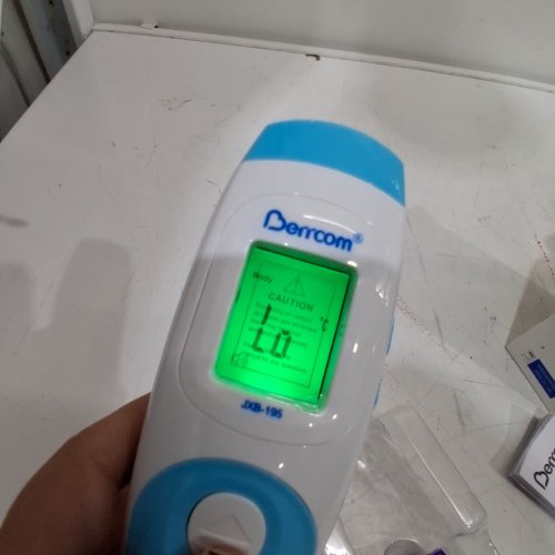 BERRCOM NON-CONTACT INFRARED THERMOMETER FOR BODY, SURFACE, OR ROOM TEMPERATURE - BLUE/WHITE (MODEL: JXB-195) image 2
