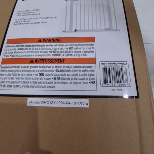 SAFETY 1ST EASY INSTALL AUTO-CLOSE GATE - 29" - 38" WIDE / 28" HIGH - WHITE (MODEL: GA099CWHO1ZY) image 5