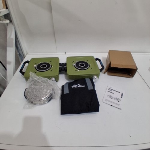 MOKO 2 BURNER PROPANE FOLDING CAMPING STOVE - 36,000 BTU - GREEN image 2