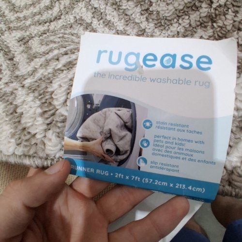 RUGEASE MACHINE WASHABLE NON-SLIP RUNNER RUG - 2FT X 7FT - BEIGE image 3