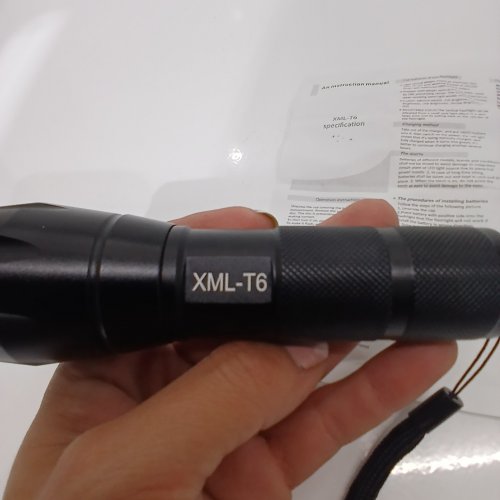 LED TACTICAL FLASHLIGHT, SUPER BRIGHT HIGH LUMEN - BLACK(MODEL: XML-T6) image 2