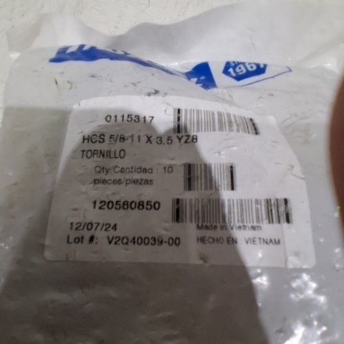 10PK FASTENAL HEX CAP SCREWS - 5/8-11" X 3.5" - YELLOW ZINC FINISH image 2