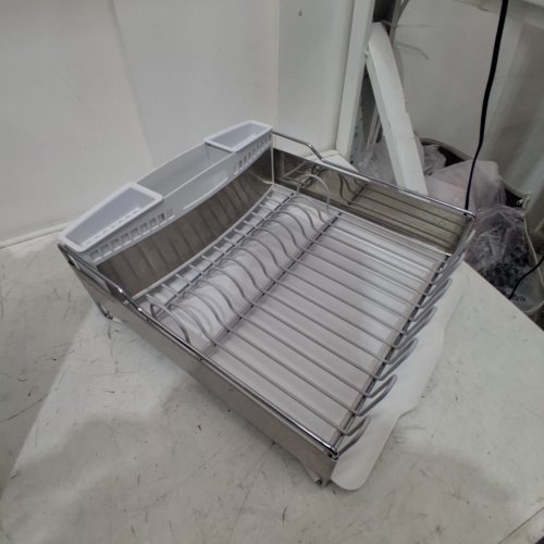 KITCHENAID FULL-SIZE LARGE DISH-DRYING RACK - 20.4" - STAINLESS STEEL/WHITE (MODEL: KNS896BXGRA/1863201) image 2