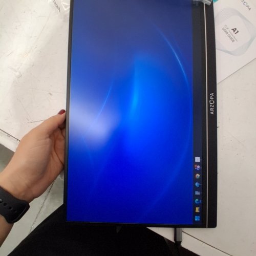 ARZOPA PORTABLE MONITOR WITH FOLDABLE STAND - 15.6'', 1080P FHD, USB-C, HDMI, BUILT-IN SPEAKERS, FOR PC, MAC, MOBILE, XBOX, PLAYSTATION 5 (PS5) (MODEL: A1 ) image 2